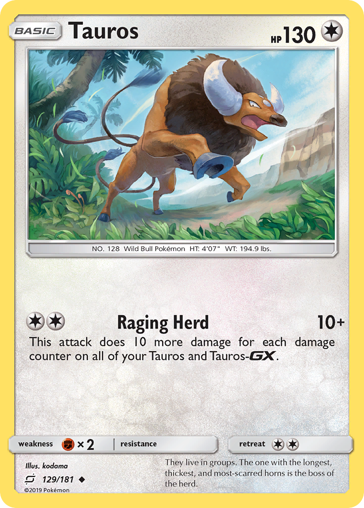 Tauros (129/181) [Sun & Moon: Team Up] | Exor Games Bridgewater