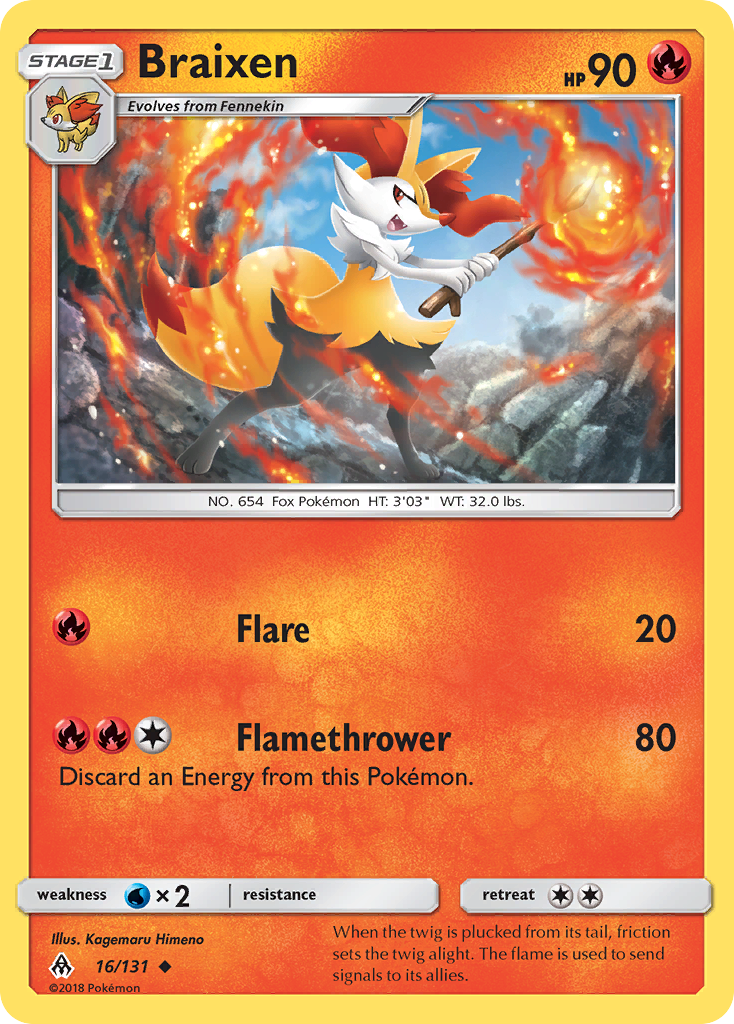 Braixen (16/131) [Sun & Moon: Forbidden Light] | Exor Games Bridgewater