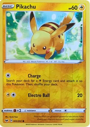 Pikachu (065/202) (Reverse Cosmos Holo) [Sword & Shield: Base Set] | Exor Games Bridgewater