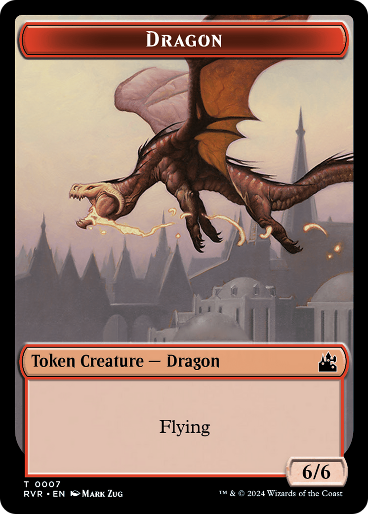 Spirit (0018) // Dragon Double-Sided Token [Ravnica Remastered Tokens] | Exor Games Bridgewater