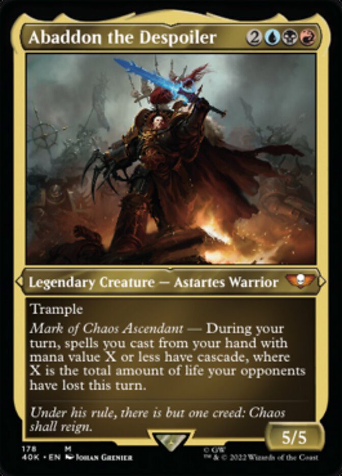 Abaddon the Despoiler (Display Commander) (Surge Foil) [Universes Beyond: Warhammer 40,000] | Exor Games Bridgewater