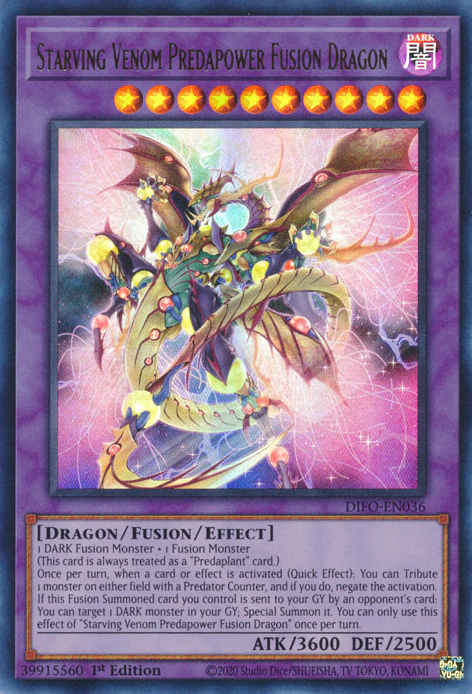 Starving Venom Predapower Fusion Dragon [DIFO-EN036] Ultra Rare | Exor Games Bridgewater