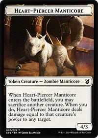 Heart-Piercer Manticore // Dragon Double-sided Token [Commander 2019 Tokens] | Exor Games Bridgewater