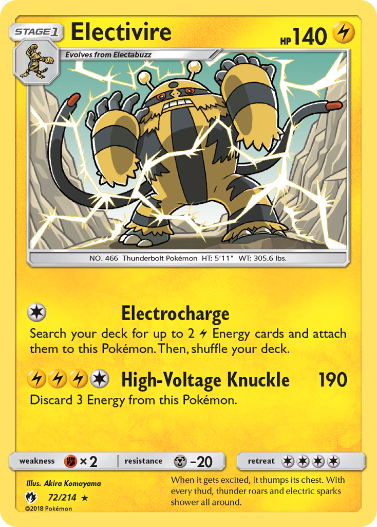 Electivire (72/214) [Sun & Moon: Lost Thunder] | Exor Games Bridgewater