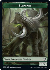 Elephant // Treasure Double-sided Token [Dominaria United Commander Tokens] | Exor Games Bridgewater