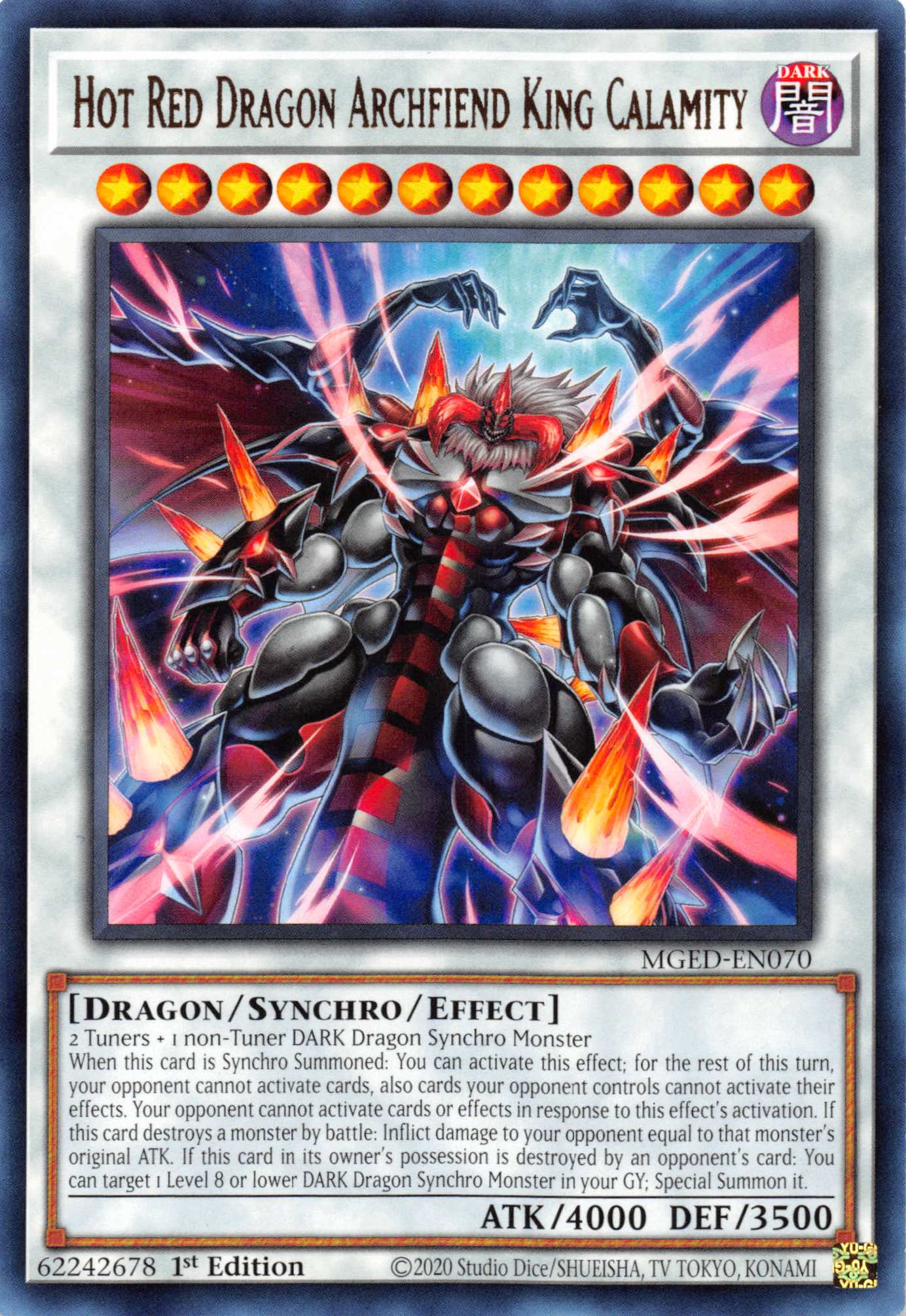 Hot Red Dragon Archfiend King Calamity [MGED-EN070] Rare | Exor Games Bridgewater