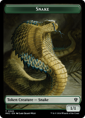 Snake // Morph Double-Sided Token [Murders at Karlov Manor Commander Tokens] | Exor Games Bridgewater