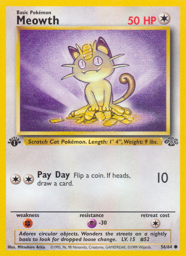 Meowth (56/64) [Jungle 1st Edition] | Exor Games Bridgewater