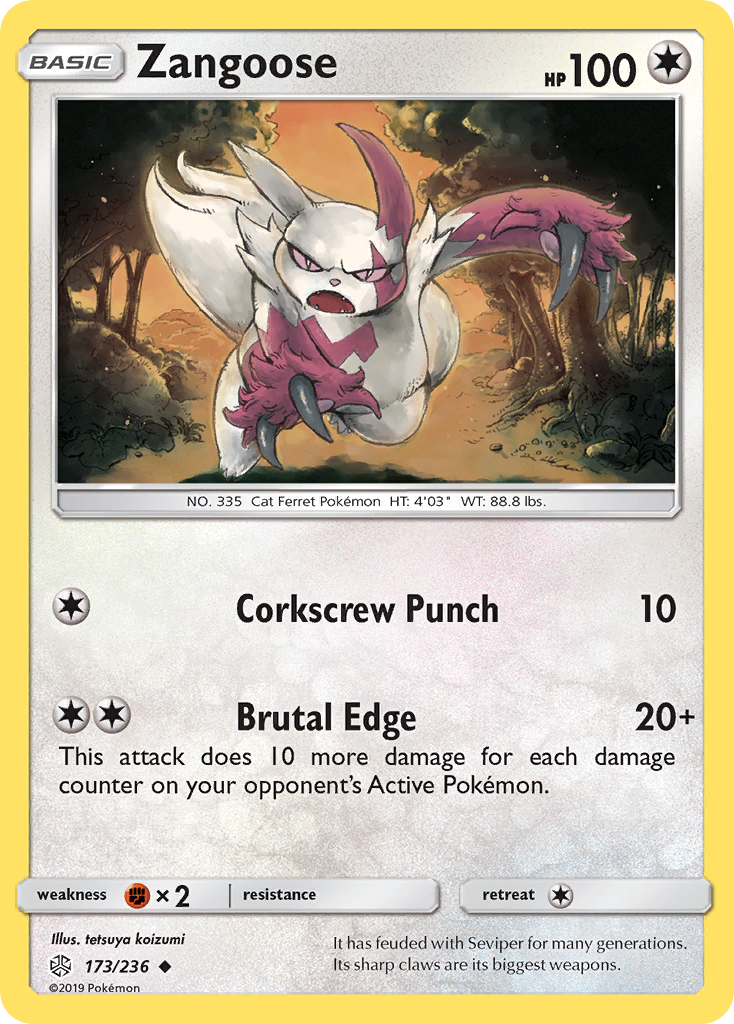 Zangoose (173/236) [Sun & Moon: Cosmic Eclipse] | Exor Games Bridgewater