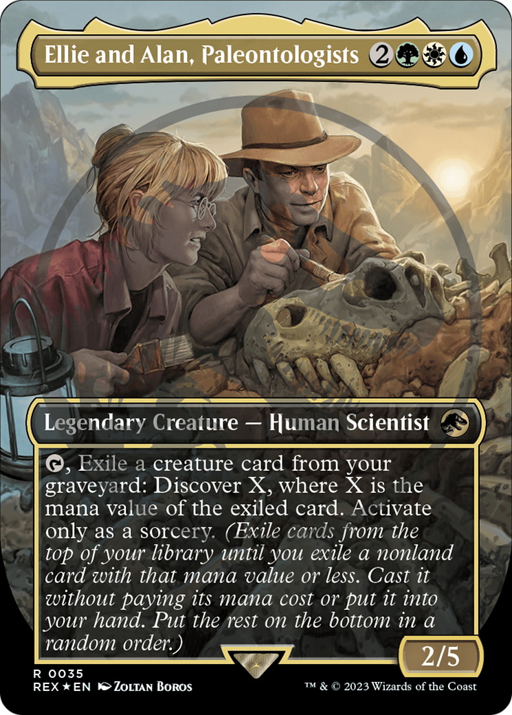 Ellie and Alan, Paleontologists Emblem (Borderless) [Jurassic World Collection Tokens] | Exor Games Bridgewater