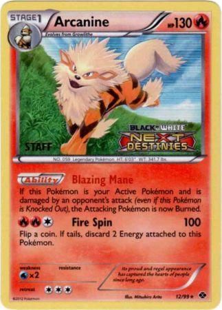 Arcanine (12/99) (Staff Prerelease Promo) [Black & White: Black Star Promos] | Exor Games Bridgewater