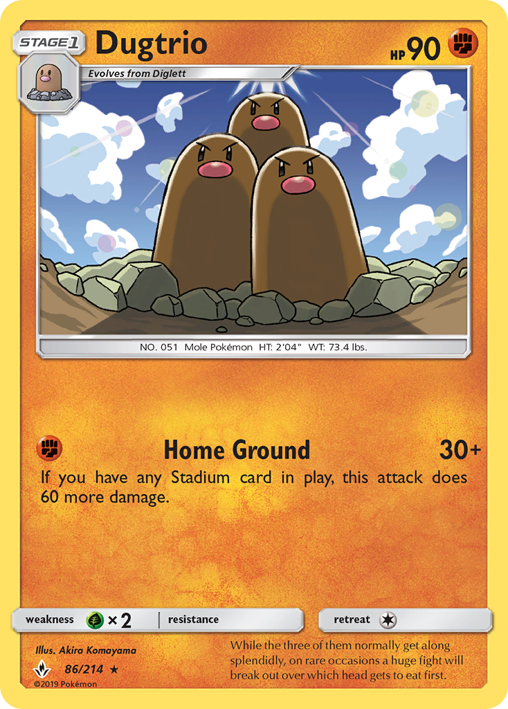 Dugtrio (86/214) [Sun & Moon: Unbroken Bonds] | Exor Games Bridgewater
