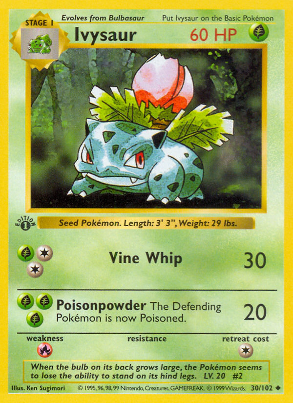 Ivysaur (30/102) (Shadowless) [Base Set 1st Edition] | Exor Games Bridgewater