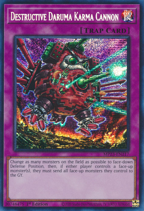 Destructive Daruma Karma Cannon [MP23-EN217] Prismatic Secret Rare | Exor Games Bridgewater