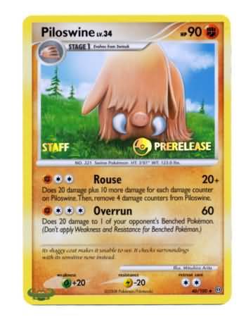 Piloswine (46/100) (Staff Prerelease Promo) [Nintendo: Black Star Promos] | Exor Games Bridgewater