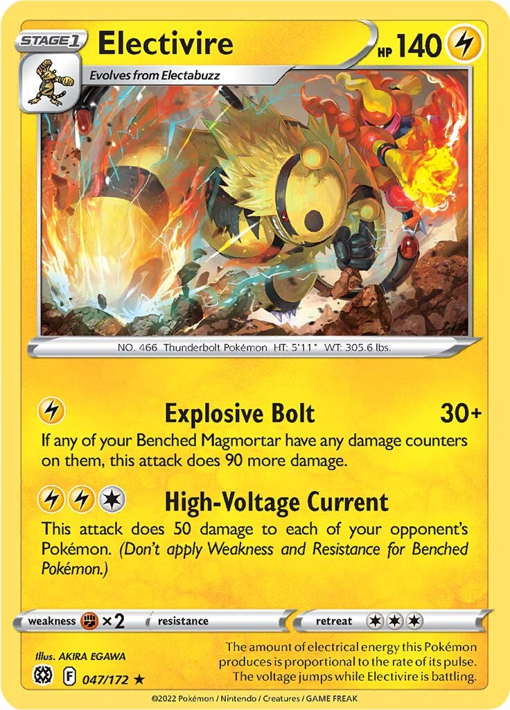 Electivire (047/172) [Sword & Shield: Brilliant Stars] | Exor Games Bridgewater