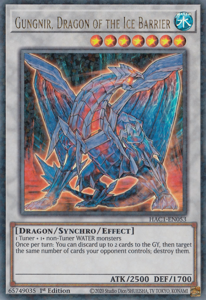 Gungnir, Dragon of the Ice Barrier (Duel Terminal) [HAC1-EN053] Parallel Rare | Exor Games Bridgewater