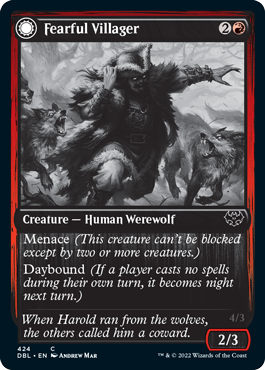 Fearful Villager // Fearsome Werewolf [Innistrad: Double Feature] | Exor Games Bridgewater