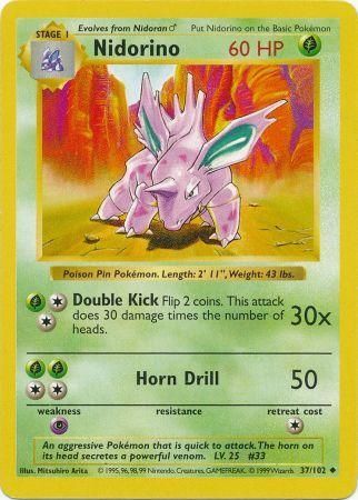 Nidorino (37/102) [Base Set Shadowless Unlimited] | Exor Games Bridgewater