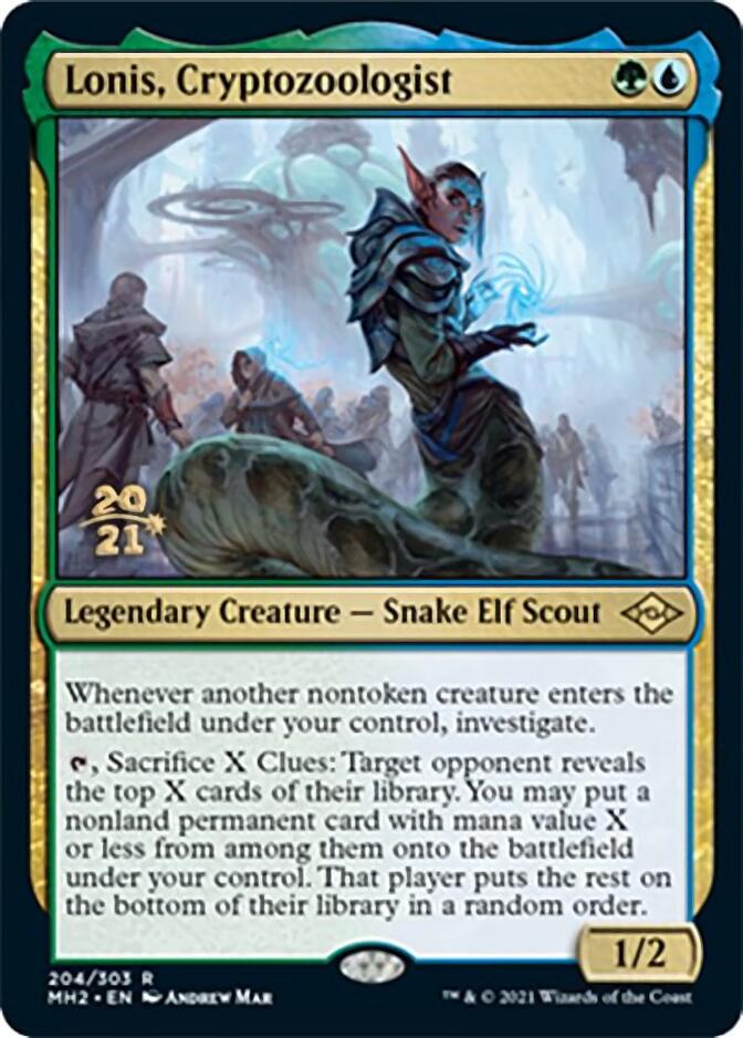 Lonis, Cryptozoologist [Modern Horizons 2 Prerelease Promos] | Exor Games Bridgewater