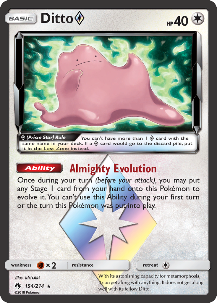 Ditto (154/214) (Prism Star) [Sun & Moon: Lost Thunder] | Exor Games Bridgewater