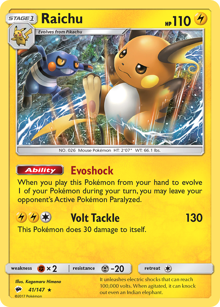 Raichu (41/147) [Sun & Moon: Burning Shadows] | Exor Games Bridgewater