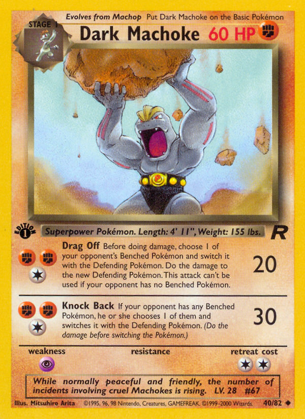 Dark Machoke (40/82) [Team Rocket 1st Edition] | Exor Games Bridgewater