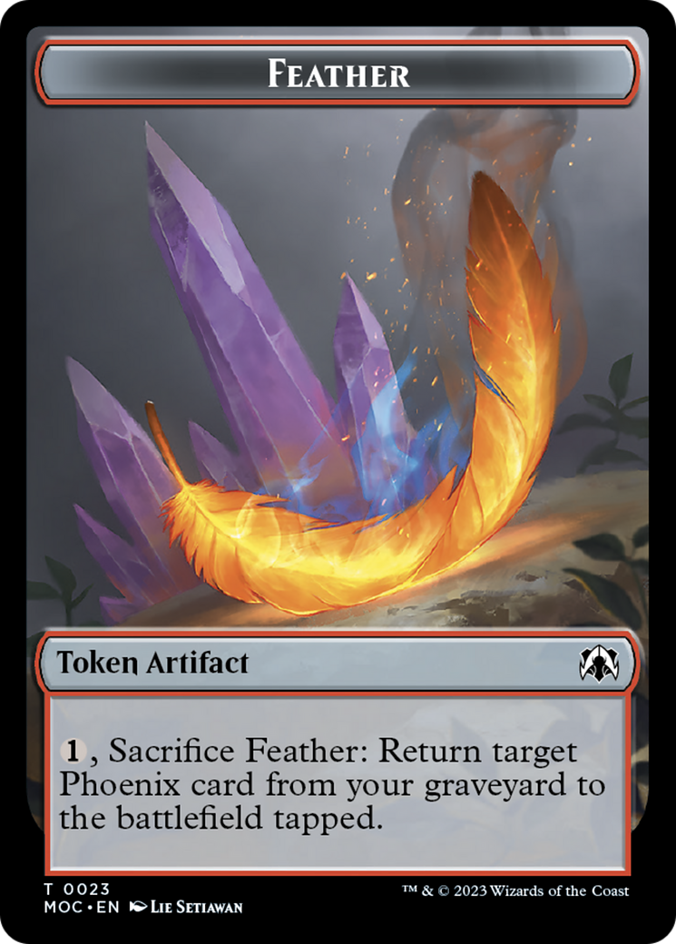 Feather // Servo Double-Sided Token [March of the Machine Commander Tokens] | Exor Games Bridgewater