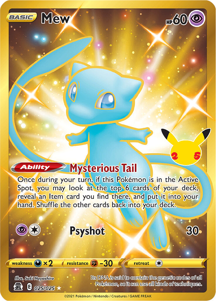 Mew (025/025) (Gold) [Celebrations: 25th Anniversary] | Exor Games Bridgewater