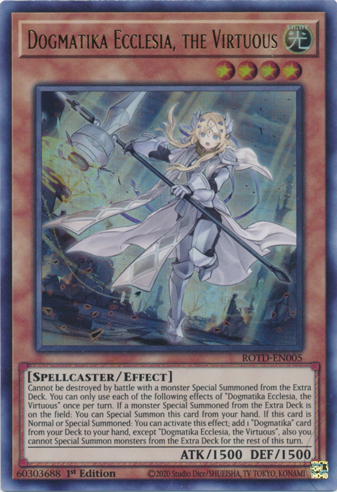 Dogmatika Ecclesia, the Virtuous [ROTD-EN005] Ultra Rare | Exor Games Bridgewater