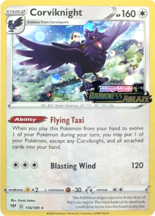 Corviknight (156/189) (Cosmos Holo) [Sword & Shield: Darkness Ablaze] | Exor Games Bridgewater