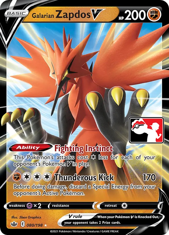 Galarian Zapdos V (080/198) [Prize Pack Series One] | Exor Games Bridgewater