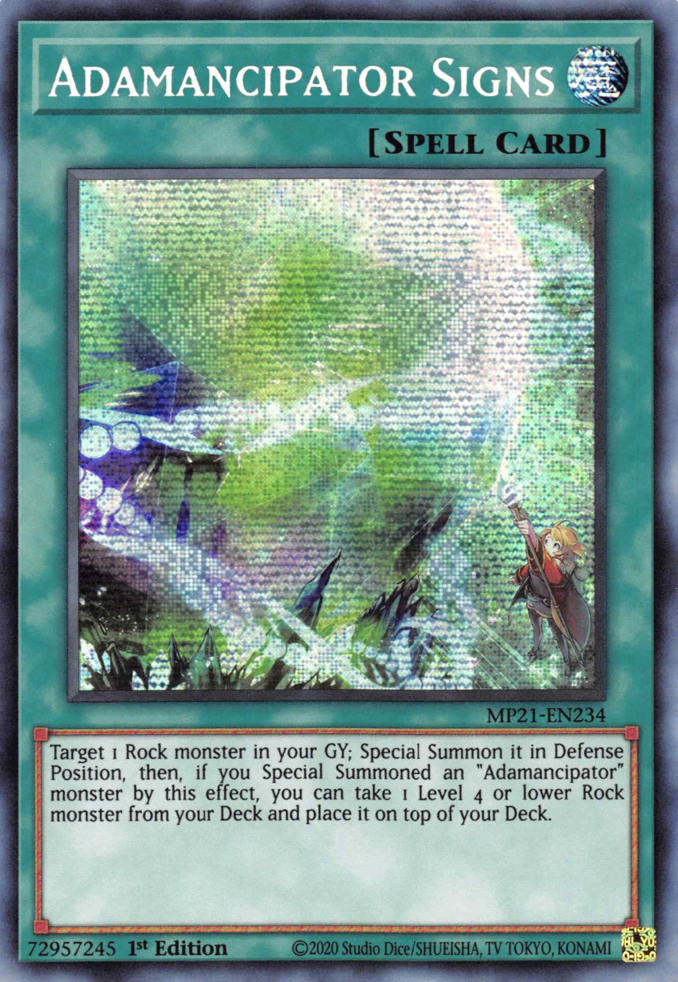 Adamancipator Signs [MP21-EN234] Prismatic Secret Rare | Exor Games Bridgewater