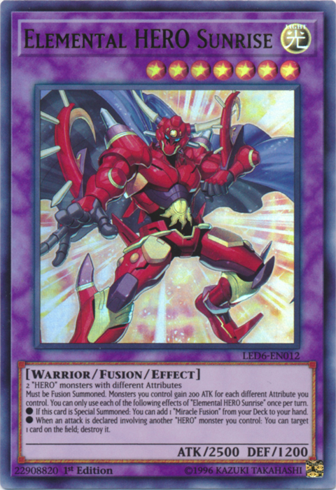 Elemental Hero Sunrise [LED6-EN012] Ultra Rare | Exor Games Bridgewater