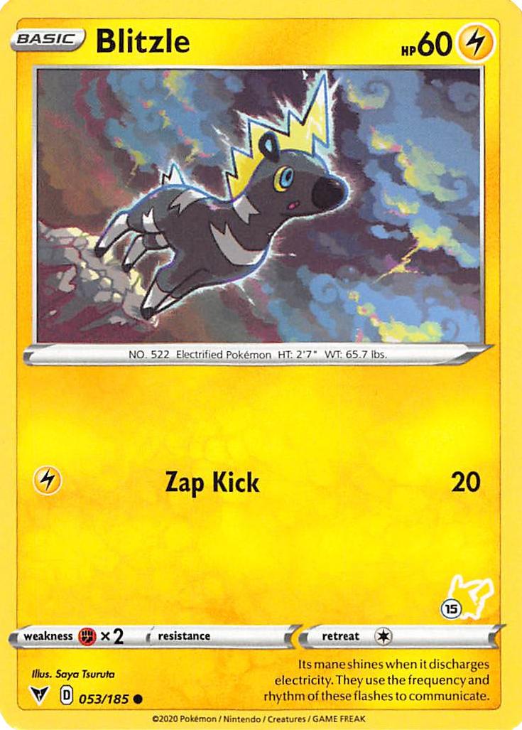 Blitzle (053/185) (Pikachu Stamp #15) [Battle Academy 2022] | Exor Games Bridgewater