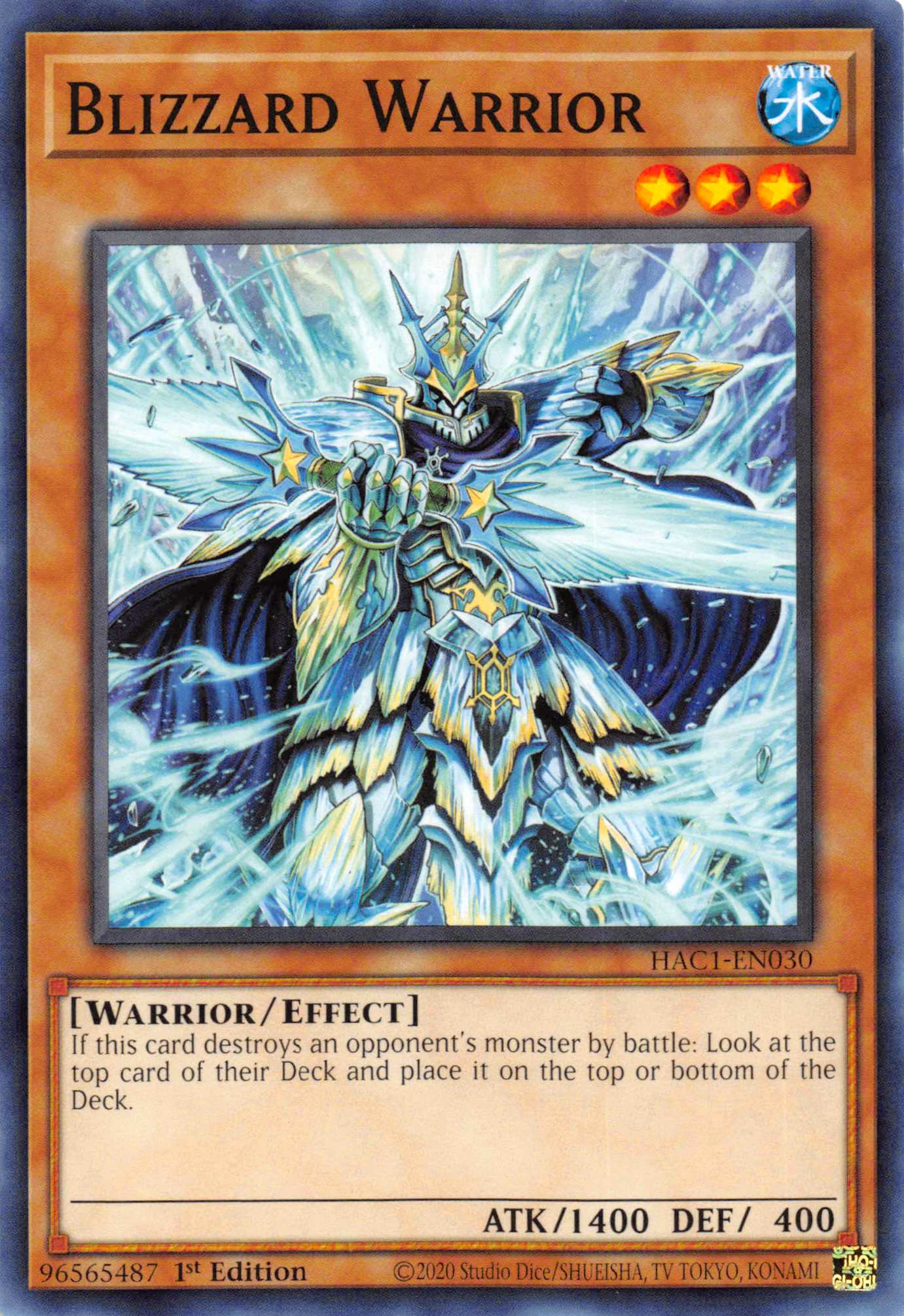 Blizzard Warrior (Duel Terminal) [HAC1-EN030] Parallel Rare | Exor Games Bridgewater