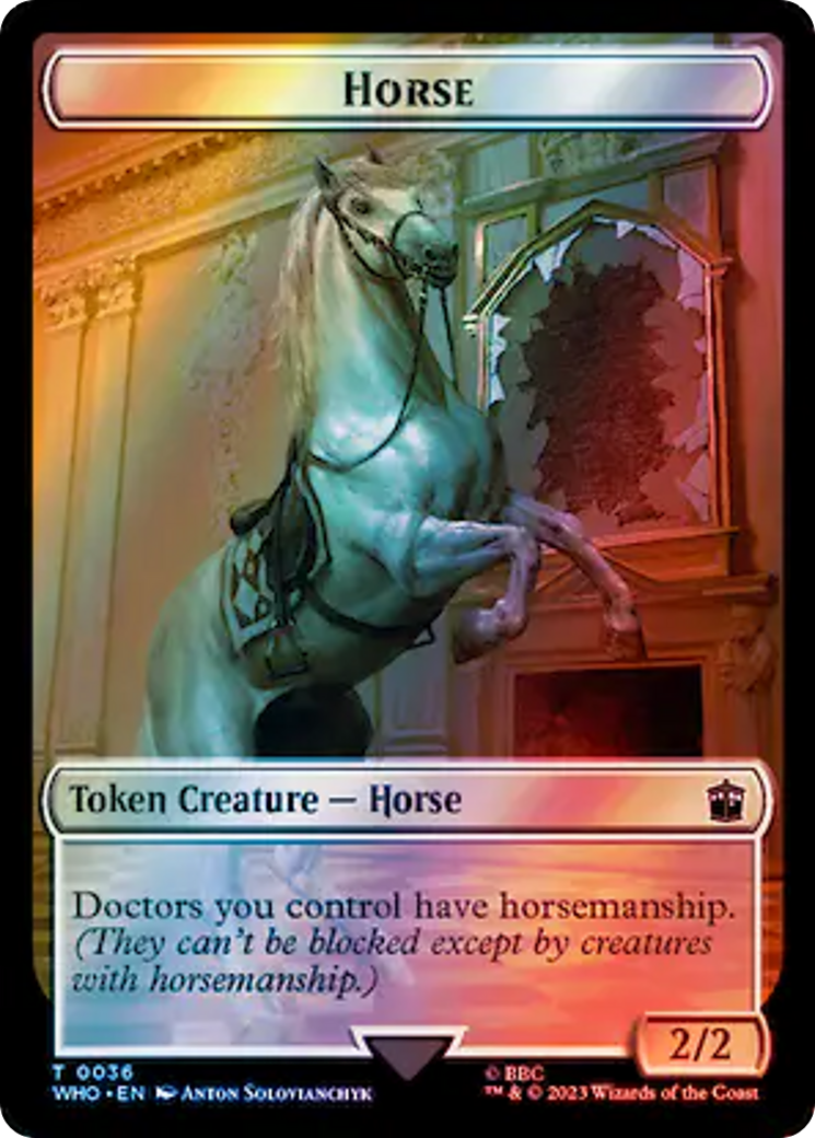 Horse // Food (0057) Double-Sided Token (Surge Foil) [Doctor Who Tokens] | Exor Games Bridgewater