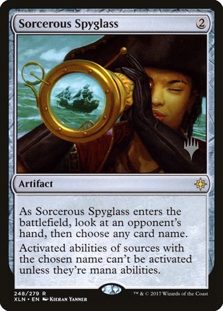 Sorcerous Spyglass [Ixalan Promos] | Exor Games Bridgewater