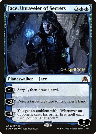 Jace, Unraveler of Secrets [Shadows over Innistrad Promos] | Exor Games Bridgewater