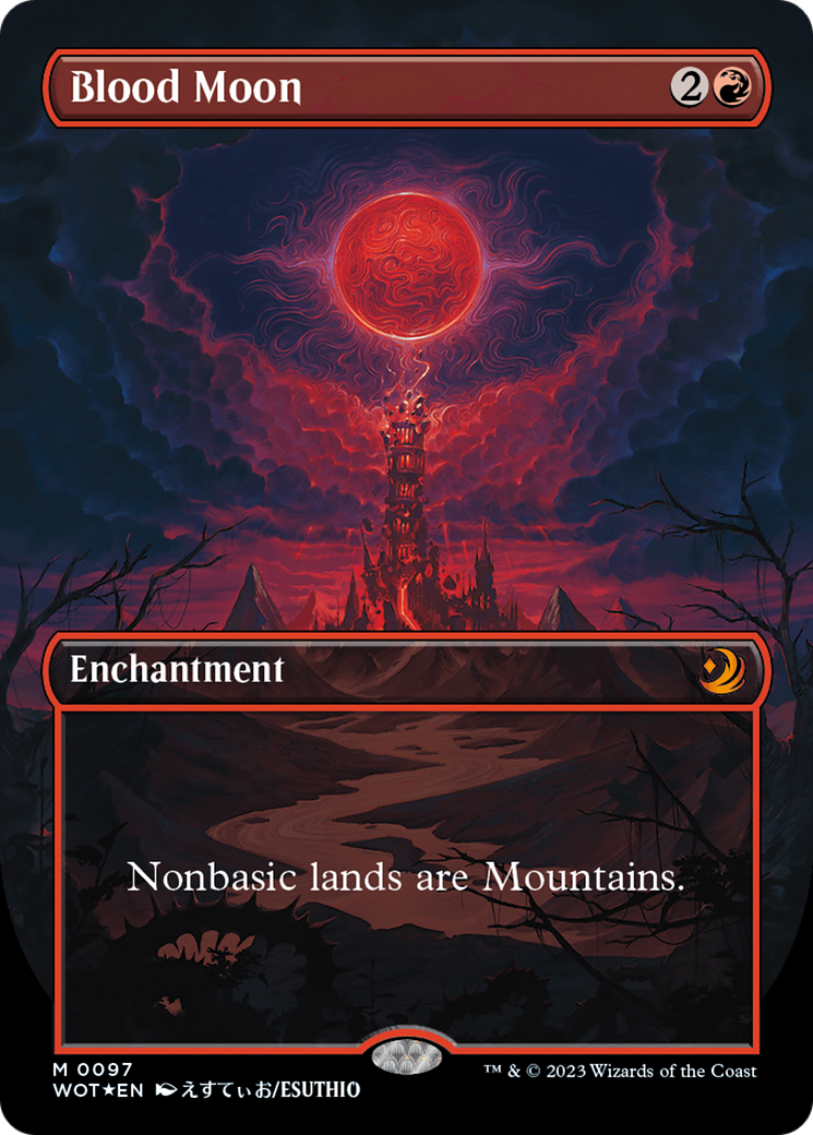 Blood Moon (Anime Borderless) (Confetti Foil) [Wilds of Eldraine: Enchanting Tales] | Exor Games Bridgewater