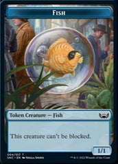 Fish // Rhino Warrior Double-sided Token [Streets of New Capenna Tokens] | Exor Games Bridgewater