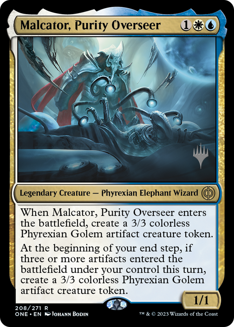 Malcator, Purity Overseer (Promo Pack) [Phyrexia: All Will Be One Promos] | Exor Games Bridgewater