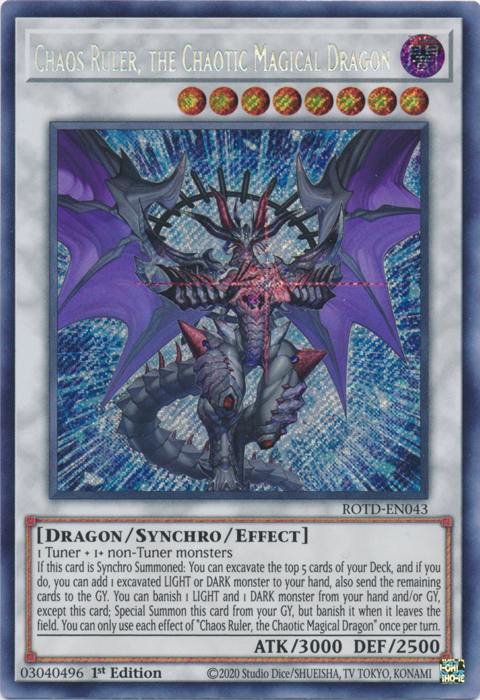 Chaos Ruler, the Chaotic Magical Dragon [ROTD-EN043] Secret Rare | Exor Games Bridgewater