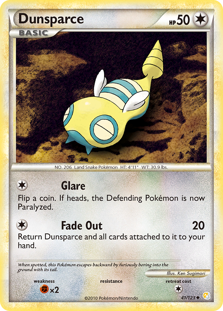 Dunsparce (41/123) [HeartGold & SoulSilver: Base Set] | Exor Games Bridgewater