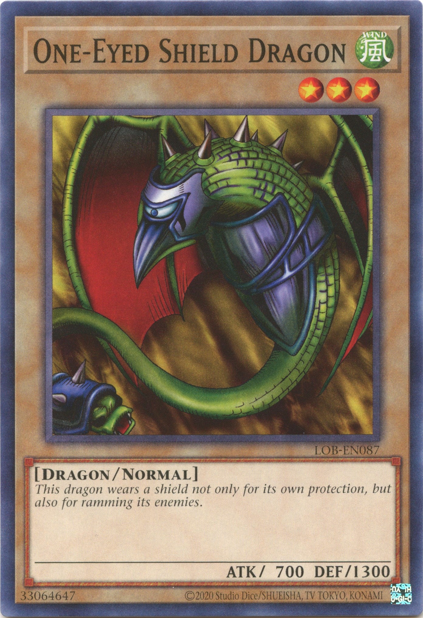 One-Eyed Shield Dragon (25th Anniversary) [LOB-EN087] Common | Exor Games Bridgewater