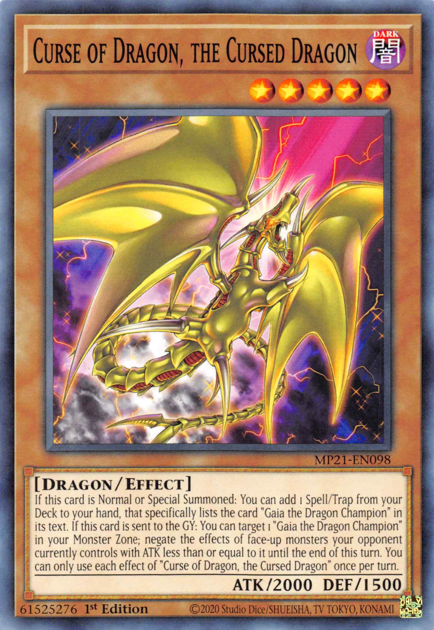 Curse of Dragon, the Cursed Dragon [MP21-EN098] Common | Exor Games Bridgewater