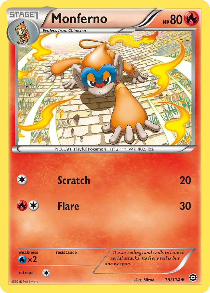 Monferno (19/114) [XY: Steam Siege] | Exor Games Bridgewater