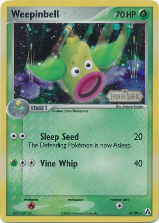 Weepinbell (47/92) (Stamped) [EX: Legend Maker] | Exor Games Bridgewater