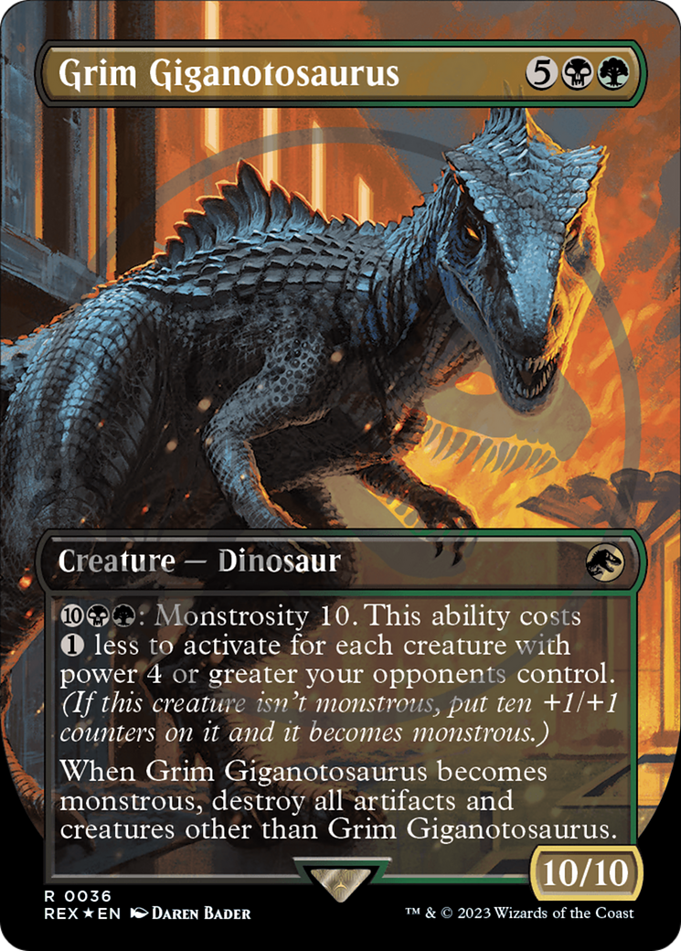 Grim Giganotosaurus Emblem (Borderless) [Jurassic World Collection Tokens] | Exor Games Bridgewater