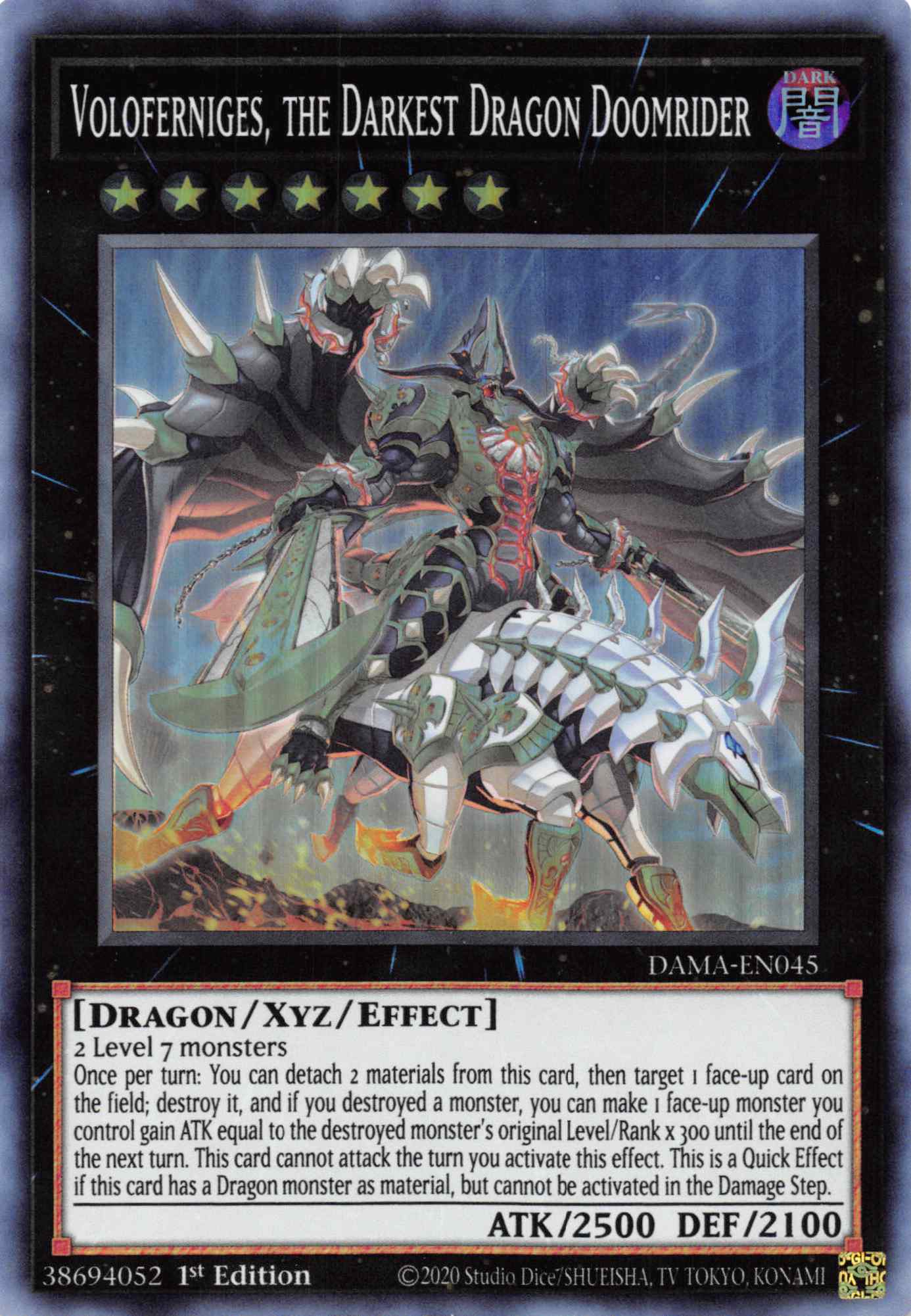 Voloferniges, the Darkest Dragon Doomrider [DAMA-EN045] Super Rare | Exor Games Bridgewater